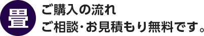 畳ご購入の流れ　ご相談･お見積もり無料です。